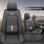 Kit Capa para Banco de Carro Completa em Couro Legítimo Universal Italian + BRINDE: Tapete Completo