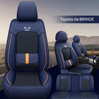 Kit Capa para Banco de Carro Completa em Couro Legítimo Universal Italian + BRINDE: Tapete Completo