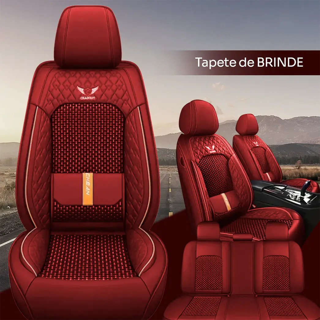Kit Capa para Banco de Carro Completa em Couro Legítimo Universal Italian + BRINDE: Tapete Completo